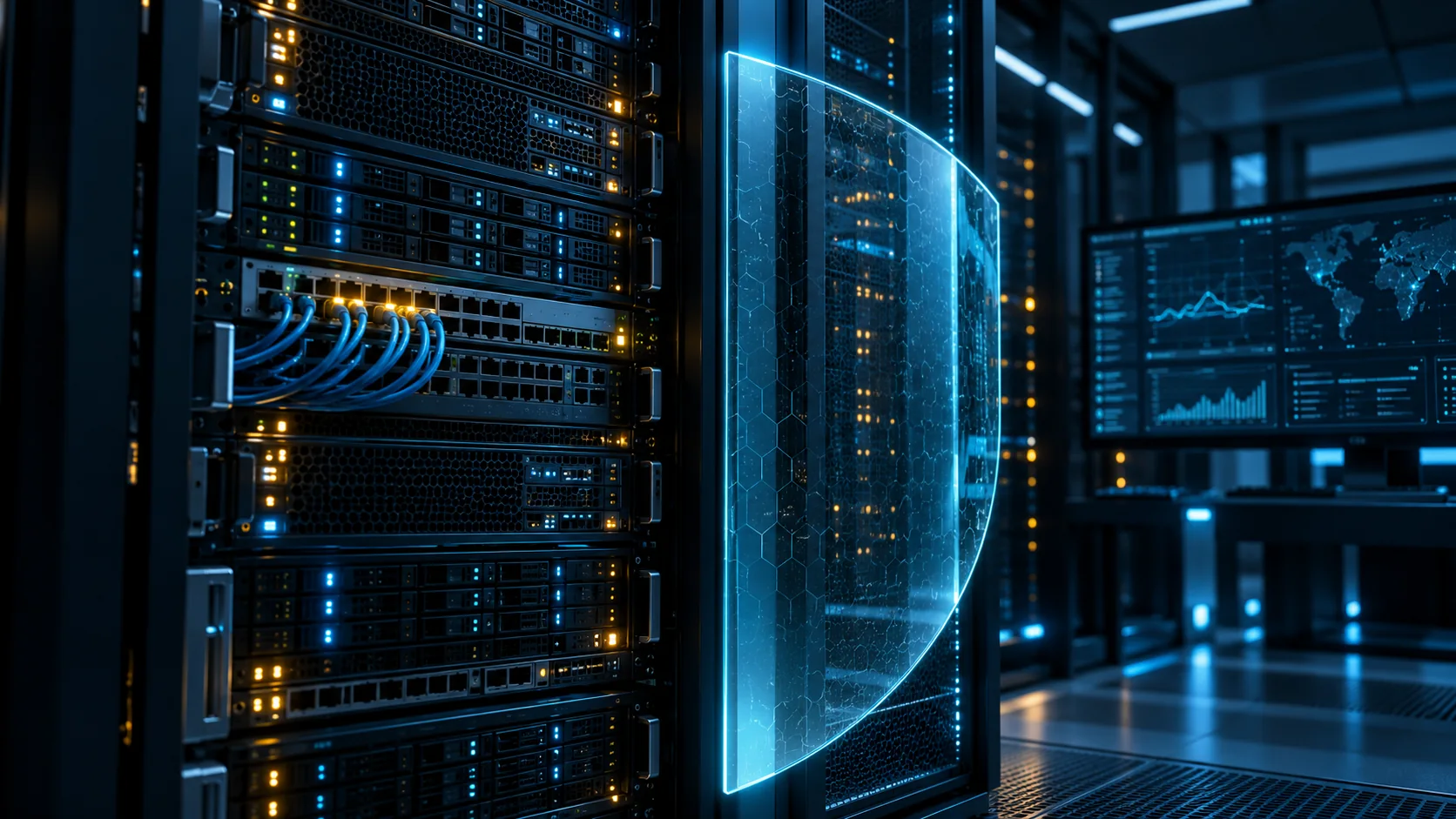 Visual concettuale di sicurezza e infrastruttura digitale.